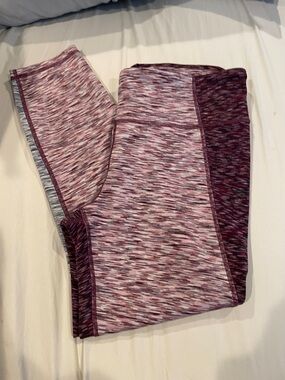 GAP Marled Burgundy and Light Pink Leggings